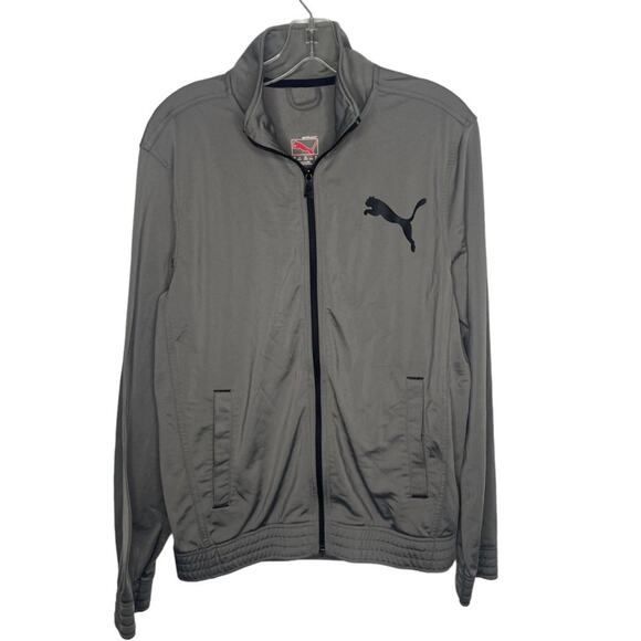 Puma Mens Jacket Size Small Light Gray Long Sleeve Full Zip Casual Lightweight - Picture 1 of 15